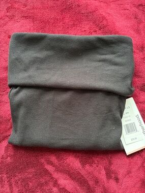 Motherhood Black Ribbed Off-Shoulder Top